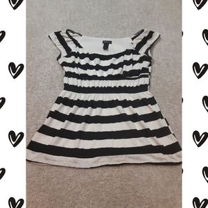 Adorable Flowy Striped Lace Top EUC XL